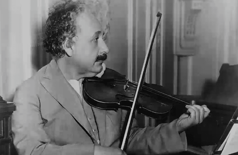 Albert Einstein playing the violin